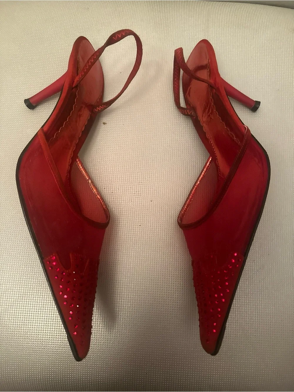 J Renee Red Pointed-Toe Slingback 3.5’ Heels